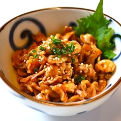 炙り鶏の即席チャンジャ