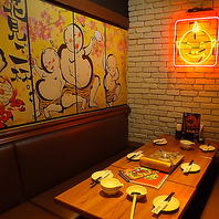 ゆったりと寛げる和空間が自慢♪子鬼のアートも◎