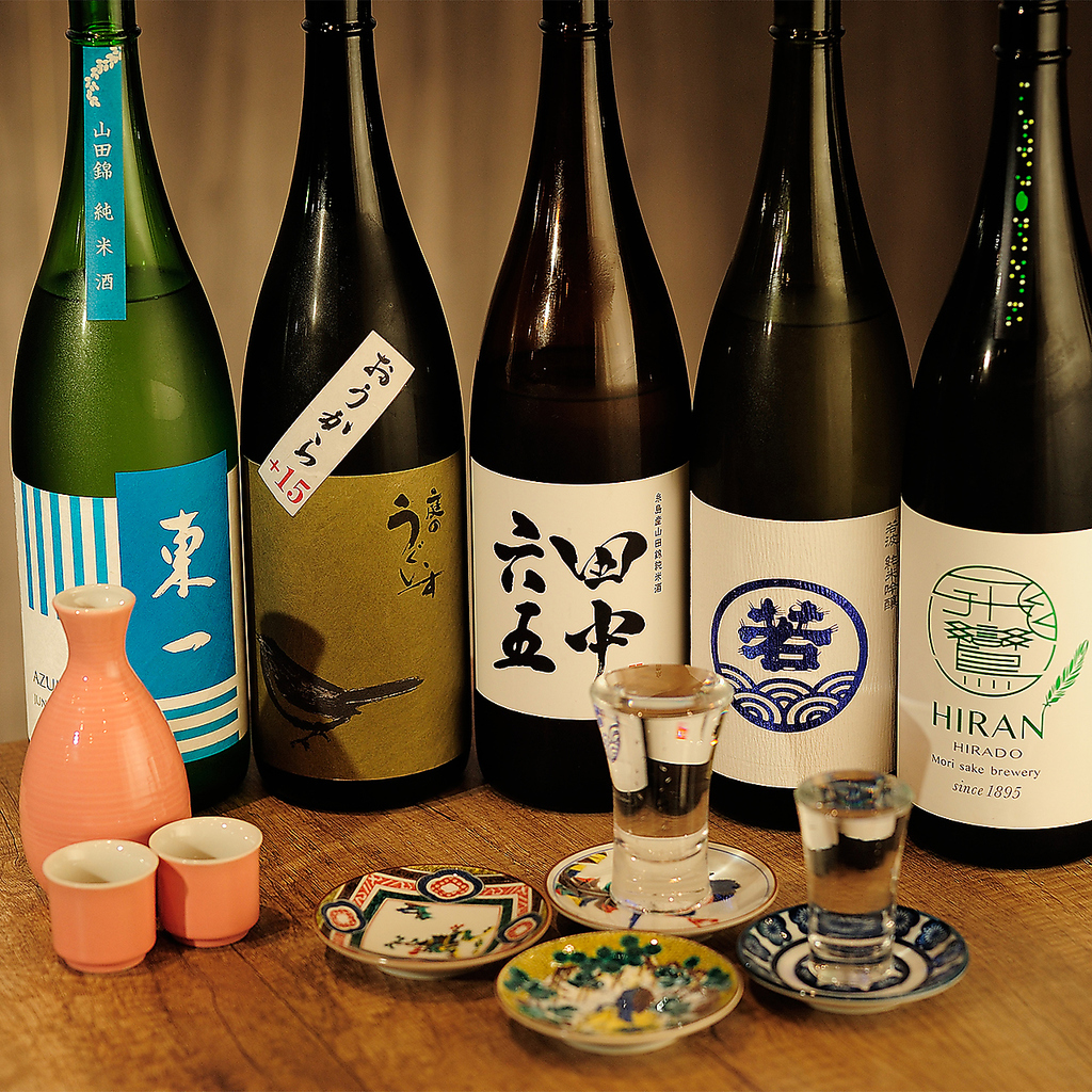 料理に合う日本酒が約２０種類以上！単品飲み放題にプラスで日本酒飲み放題も◎