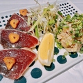 料理メニュー写真&nbsp;初かつお塩たたき＆味噌なめろう