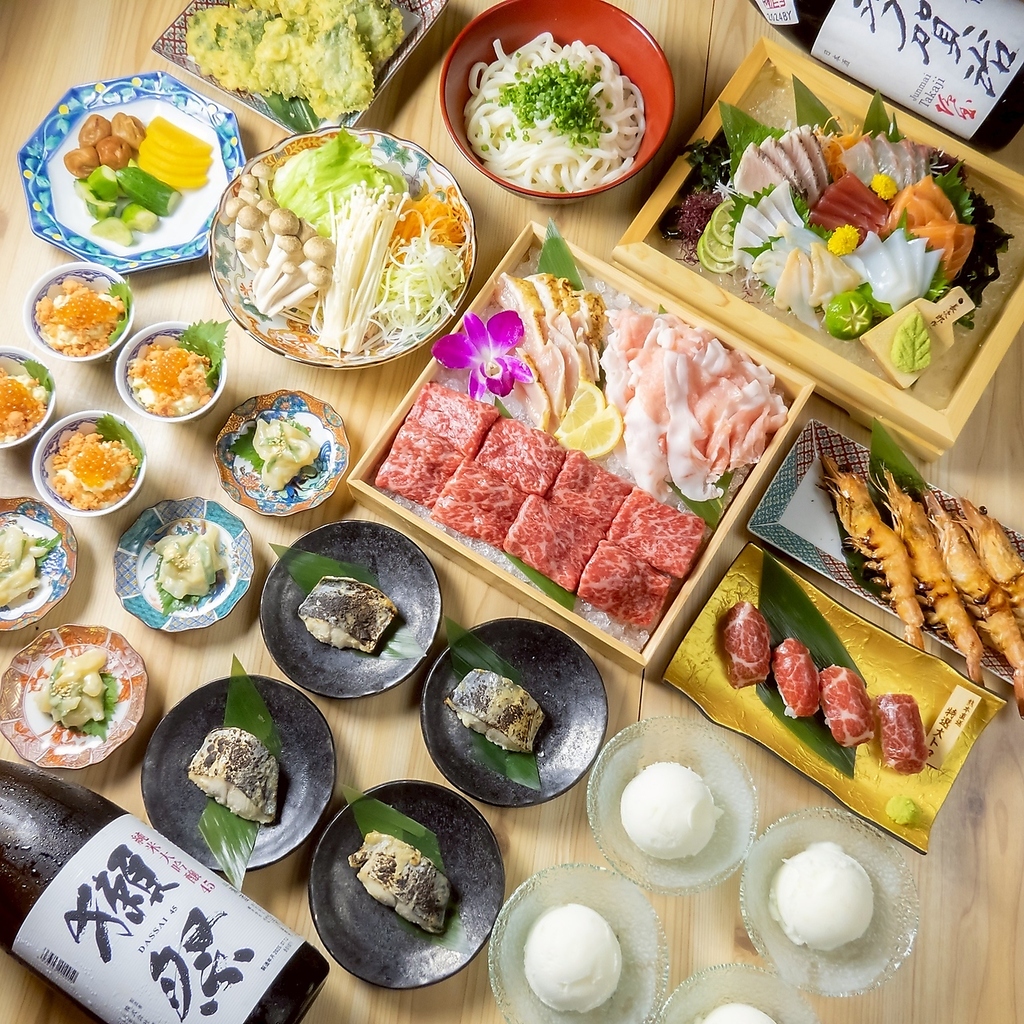 小人数様から大人数様までご宴会に最適なコースをご用意！料理とお酒を存分にお楽しみいただけます◎