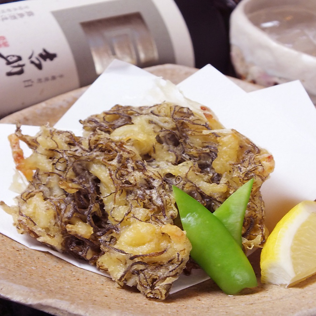 【もずくのかきあげ】はあっさり食べれて止まらない！焼酎・日本酒とどうぞ☆
