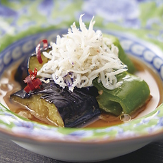 万願寺と茄子の揚げ浸し