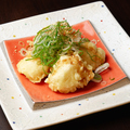 料理メニュー写真 ハモの天ぷら　九条葱醤油
