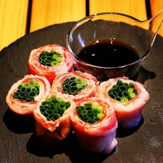 和牛カルビのねぎ巻き　あっさりポン酢で
