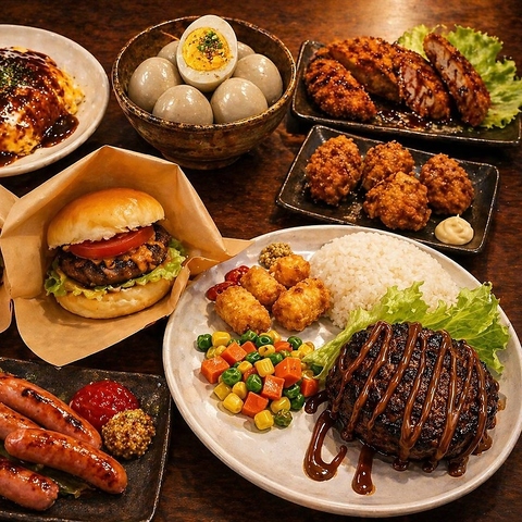 ハンバーグとお酒を楽しめるカジュアルバー