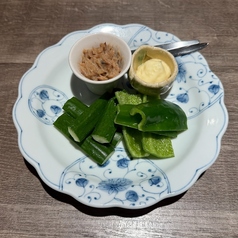 朝採れキュウリとピーマン ~鰹味噌~