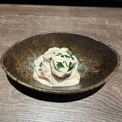 白桃とクリームチーズの白和え