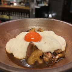 大和肉鶏すき焼きの山かけ