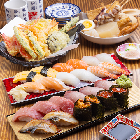 お寿司、おでん、天ぷらをメインに楽しむ居酒屋♪朝5時まで元気に営業中！