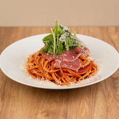 生ハムとルッコラ,モッツァレラのトマトスパゲティ