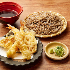 大海老と野菜の天せいろそば（大海老天ぷら２本・野菜４種）
