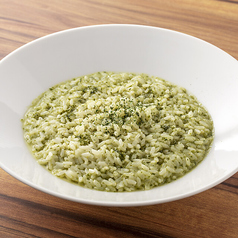 バジルソースのもち米リゾット