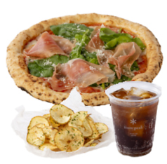 生ハムとルッコラのピザ　ポテトチップス付　ドリンクセット