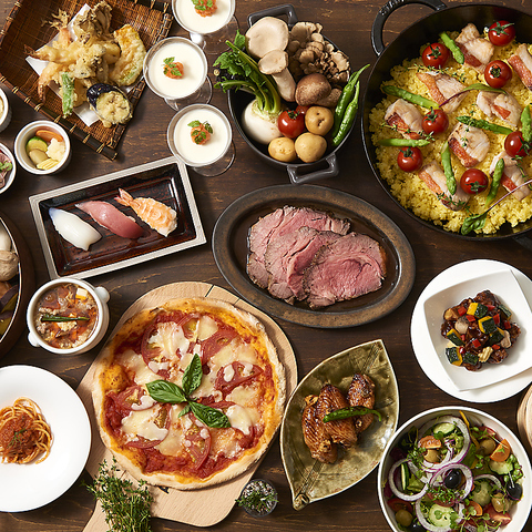 和食、洋食、中華、デザートの専門シェフが作る本格料理をビュッフェで楽しめます。