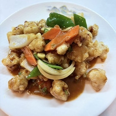 揚げ豚肉の甘酢和え