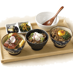 和牛すき&牛タン&うな玉3品丼セット