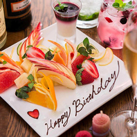 誕生日特典特製デザートプレート♪無料でプレゼント♪