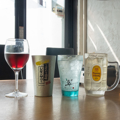 お肉にあう飲み放題あります!