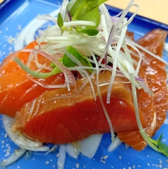 スモークサーモンの醤油漬け