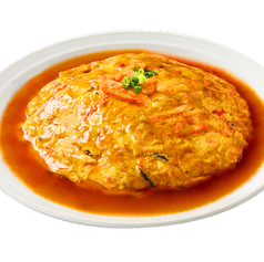 かに玉/アスパラのオイルがけ/ターサイの炒め/揚げ茄子のスパイスソルト炒め/ターサイの炒め