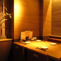 全席人数に合わせた落ち着いた個室席をご用意☆