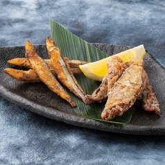 桜島灰干し鰹腹皮ときびなごの鹿児島魚介2種香味揚げ