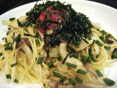 きのこと明太子のスパゲッティ