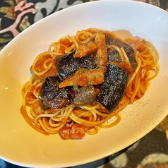ナスとベーコンのトマトソースパスタ
