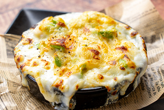 北海道産ホタテとそら豆のじゃがいもニョッキ チーズグラタン