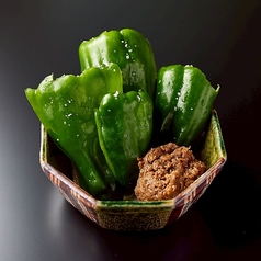 パリパリピーマンと肉味噌