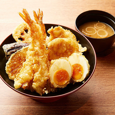 海老と親子天丼（海老２本、鶏むね肉、味付け玉子、蓮根、茄子、南瓜）
