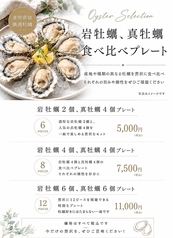 岩牡蠣、真牡蠣食べ比べプレート