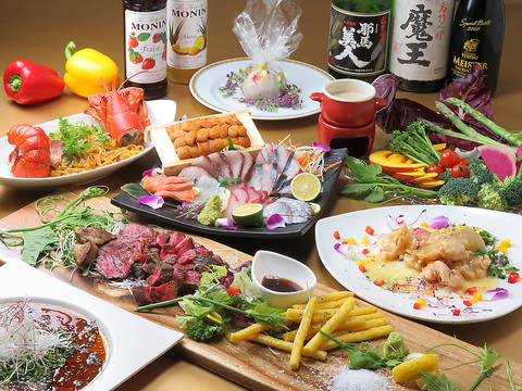 北九州産の食材をたっぷり使用。和・洋・中ジャンルにとらわれない創作料理を堪能。