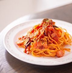 ナスとベーコンのトマトパスタ