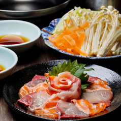 サーモンとブリのしゃぶしゃぶ