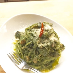 大葉春菊ほうれん草パスタ