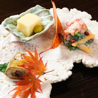 日本の四季の移ろいを表現した会席料理の数々に舌鼓♪
