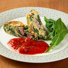 ほうれん草とベーコンのスパニッシュオムレツ