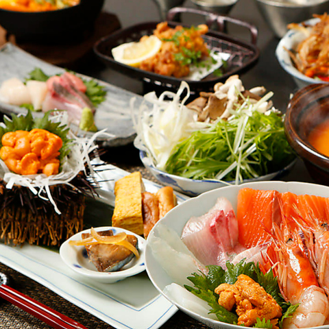 雲丹専門店ならではの雲丹を使った様々な創作料理や日本酒などぜひご賞味ください。