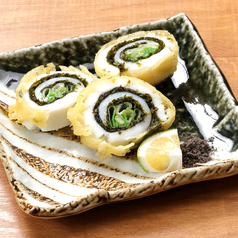 槍烏賊と九条ねぎのあおさロール揚げ