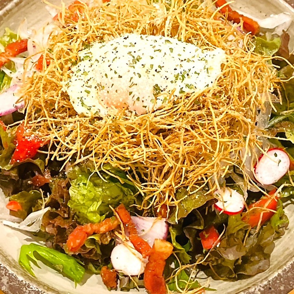 様々な種類のサラダがございます！お酒もお肉も野菜も！