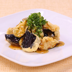ナスの揚物特製ソース掛け