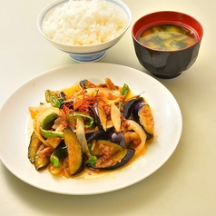 《炒め物》鶏ひき肉と茄子みそ炒め定食