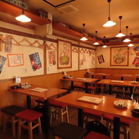 落ち着いた雰囲気の店内で美味しいお食事を。