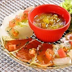 北海道東北近海で獲れた鮮魚5種盛り合わせカルパッチョ