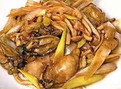 カキとネギ醤油炒め(豆鼓入り)