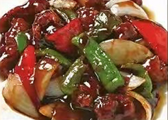 鶏肉の黒酢炒め
