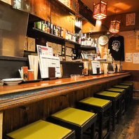 【焼き鳥】カウンターでサク飲み◎落ち着いて楽しむ空間