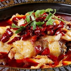 白身魚四川風煮込み/エビの自家製味炒め